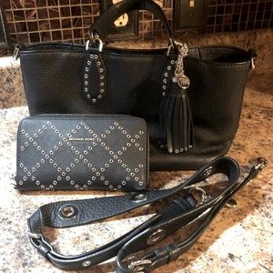 🔴TODAY ONLY🔴Michael Kors Black Brooklyn Bag/Crossbody & Wallet Set